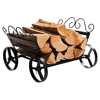 Amazon Com Doeworks Fireplace Log Rack Decorative Wheels Fire