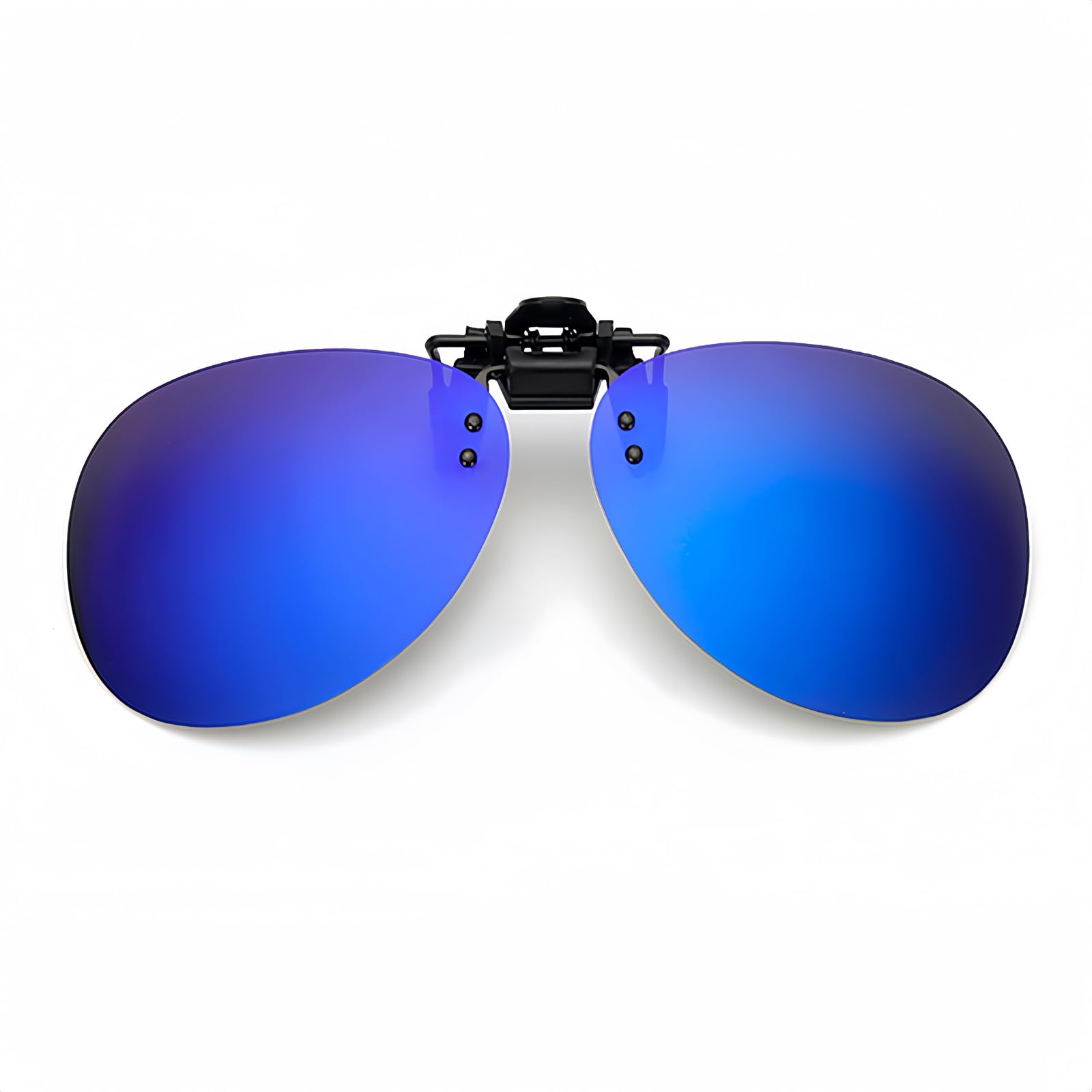 Boxonly Sunglasses Polarized Clip On Driving Glasses UV400 HD Day Night Vision Shade Lens For Driving Fishing Blue