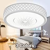 Neporal 30W Ceiling Fixture Dimmable 3 Color Temperature Adjustable 16 Inch Flush-Mount-Ceiling-Light-LED Modern for Bedroom Study Living Room Kitchen