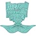 Auchen Mermaid Tail Blanket for Adults Women Girls Teens, Handmade Crochet Mermaid Blankets, Soft Birthday Valentine's gift 74''x35'' Mint Green