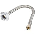 1) EZ-Fluid 20-Inch Metal Nut Toilet Water Supply Connector,3/8