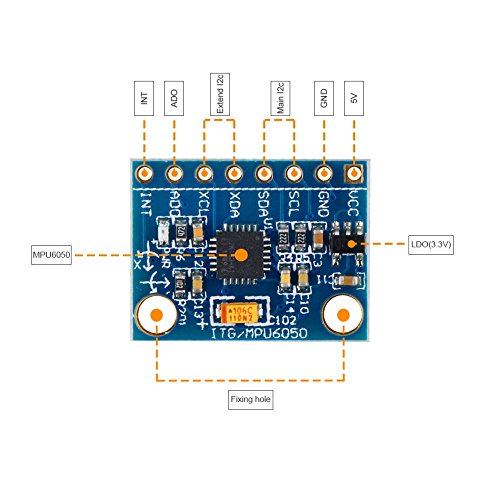 Keywish Gesture-Motion Starter Kit for Arduino Nano V3.0 Support Robot Smart Car with MPU6050 6 Axis Accelerometer Gyroscope Module,NRF24L01+ Wireless Module,Bluetooth Module