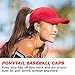 Phrase3 Ponytail Hat - Womens Ponytail Baseball Caps with High Ponytail Hole Design for Messy High Buns, All Cotton, Breathable (Black)