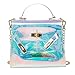OULII Ladies Transparent Retro Holographic Handbag Shoulder Bag Shining Cross Body Bag with Chains