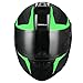 TRIANGLE Full Face Dual Visor Matte Black Street Bike Motorcycle Helmet (Large, Matte Green)