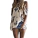 WLLW Women Cut Out V Neck Short Sleeve Cold Shoulder Floral Tops Shirt Blouse