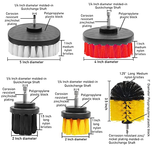 Jaronx 24PCS Car Detailing Drill Brush Kit, Car Detailing Kit, Car
