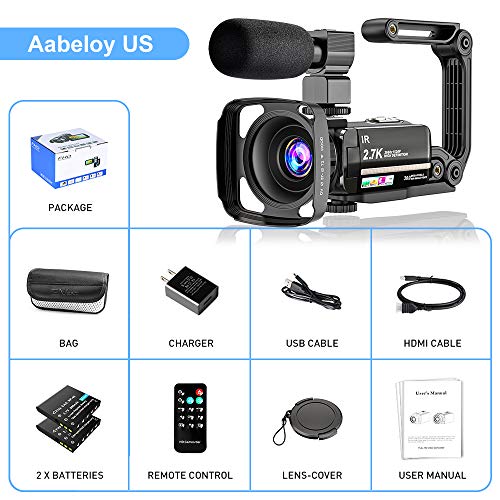 Video Camera 2.7K Camcorder Ultra HD 36MP Vlogging Camera for YouTube