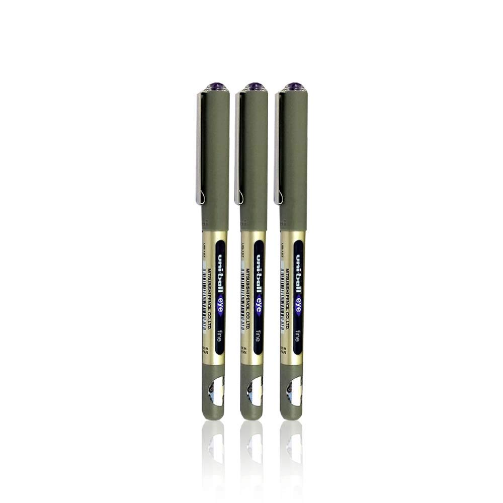 uni-ball EYE UB-157 Rollerball Pen VIOLET [Pack of 3] Medium 0.7mm Ball
