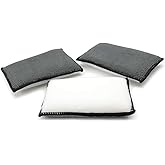 3PCS 5"×3" Car Interior Scrubbing Sponges, Microfiber Car Wash Sponges, Auto Detailing Scrub Pads, Interior Cleaning Sponges for Car Leather, Plastic, Vinyl, Upholstery (Gray White)