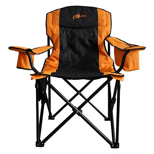 4Tek – Heated Portable Chair – 3 Heat Levels | Outdoor – Camping – Sports – Stadium | Orange & Black | Large Seat – Includes Battery Power Bank…