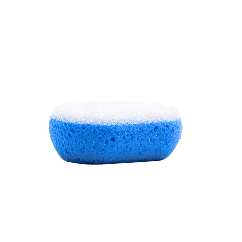 MartiniSPA Italian Made Dual Action Energizing Body & Bath Sponge - All-in-One Regular Body Sponge & Gommage Deep Exfoliating Scrub Side - (2 Pack/2 Units) Color/Fluorescent Blue
