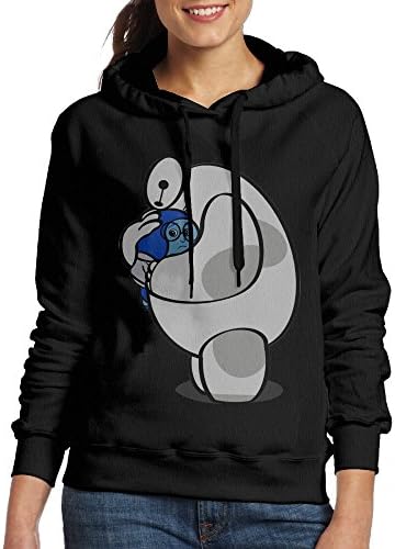 Curcy Cute Big White Fatty Hoodie Sweater For WomenBall Black