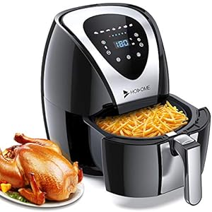 Hosome Air Fryer, Airfryer for Home Use 4.5L Healthy and Oil-Free Cooking, 1400W Rapid Heating Digital Touchscreen with 7 Preset Menus, Keep Warm, Timer and Adjustable Temperature Control