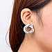 Mytys Big Silver Earrings for Girls Matte Brushed Circle Cross Women's Jewelry Earrings Studs