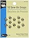 Dritz 80-30-65 Sew-On Snaps, Nickel-Plated Brass, Size 3/0 12-Count