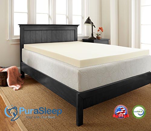 PuraSleep Classic 3" Memory Foam Mattress Topper – Made In The USA – 3-Year Warranty, King