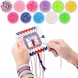 7TECH Premium Friendship Bracelet Maker 2 Packs Jewelry Kit With DIY Beads Rubber Band, Colorful Knotted Bracelets Made with Embroidery Floss and 10 Loops of Bracelet Best Gift For Kids Fun to Share