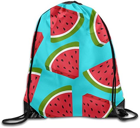 WUREGINA HOLMES Watermelon Drawstring Shoulder Bag Beam Pocket Canvas Pretty Casual