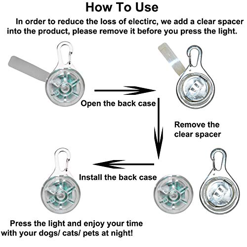 ANERSUS Water Resistent Pet Dog & Cat Collar LED Lights 8-Pack, Clip on Collar Makes Your Small Medium Large Dogs Cats Visible, Safe & Seen at Night | Battery Included, Colorful