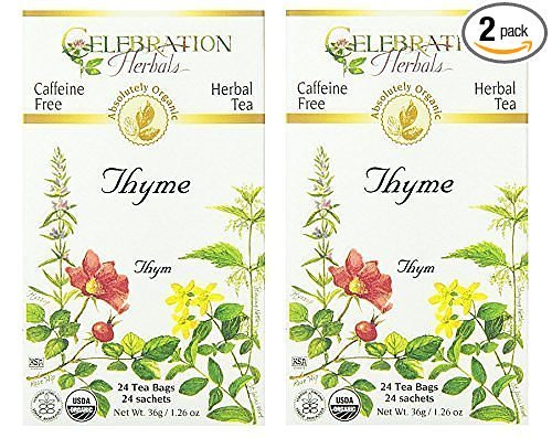Celebration Herbals Organic Thyme Tea Caffeine Free - 2 Pack (48 Bags Total)