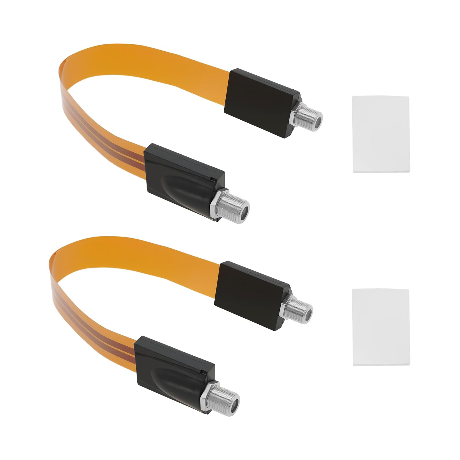 VGOL 2Pcs Flat Coaxial Cable 26cm Jumper Coaxial Cable Weatherproof F Connector SAT Window Through Line for Television LNB BNC