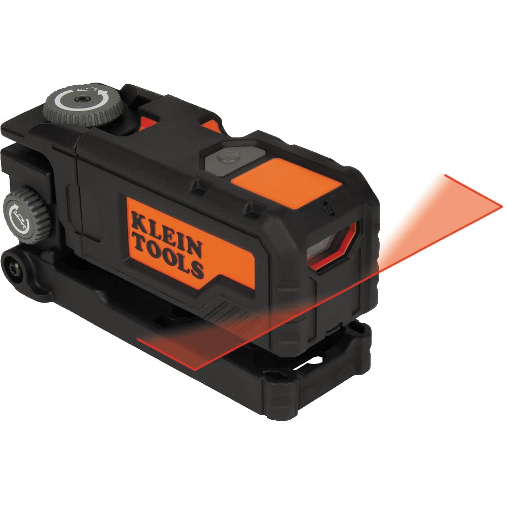 KLEIN TOOLS 93PTL Magnetic Pocket Laser Level, Bright Red Leveling and Alignment Tool, 3 Bubble Vials, 360-Degree Wall Attachment, Picture Hanging