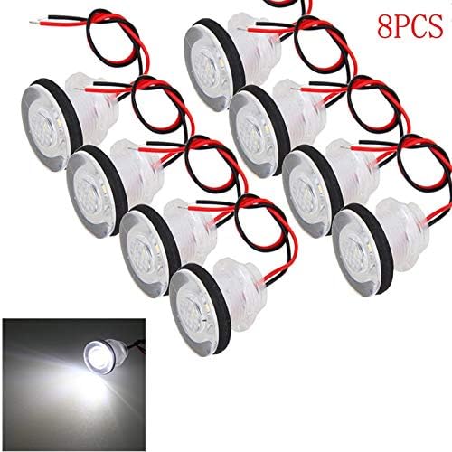 MMKUTZ - 8PCS/Lot x White Light Marine Boat Yacht RV LED Courtesy Boat Lamp Stair Light Waterproof 12V