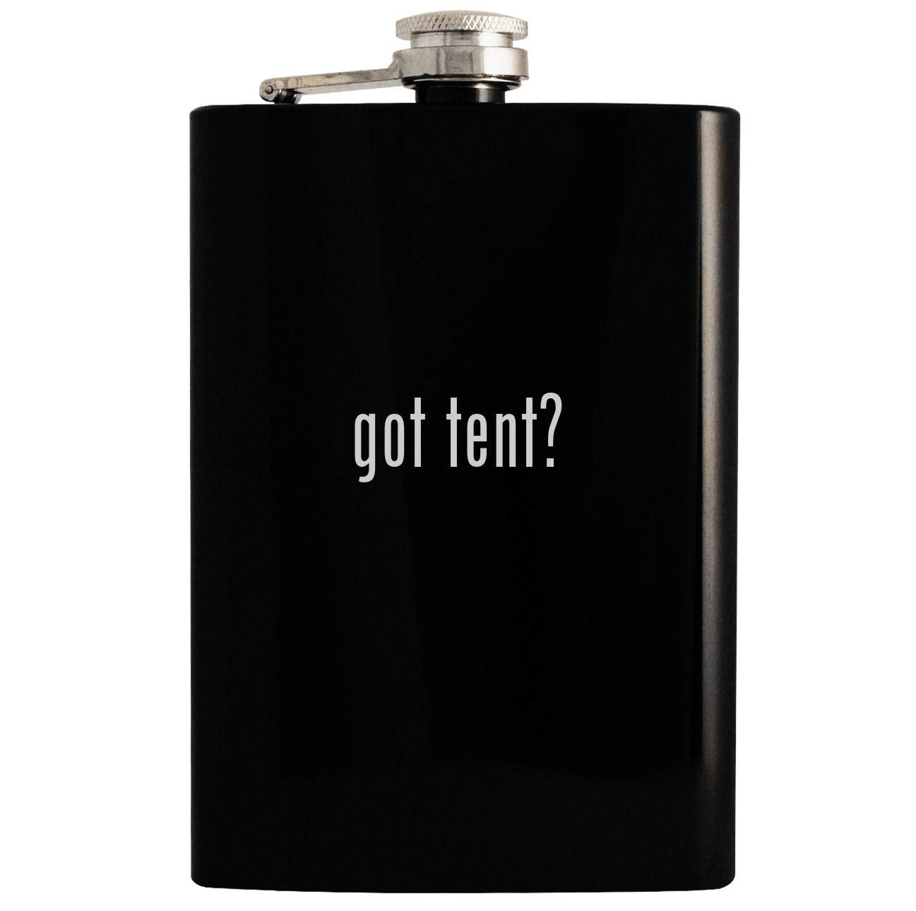 got tent? - Black 8oz Hip Drinking Alcohol Flask