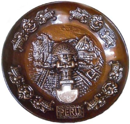 Peruvian Décor Hammered Copper Plate (9.84/25 Cm) Tumi The Inka Good