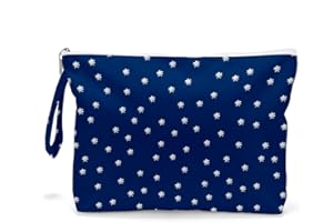 FOKONGNA Makeup Bag, Toiletry Bag, Waterproof Large Capacity Travel Cosmetic Bag, Zipper Pouch for Women, Girls, Mom, Sister, Friends, Wet Bag, Baby Diaper Bag, Ocean Sea Shells Beach Starfish Décor