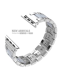 TOYOUTHS Compatible Apple Watch Band 1.732 in 1.654 in 1.575 in 1.496 in Premium acero inoxidable Correas de resina Metal Pulsera Enlace Pulsera Reemplazo para iWatch Band Series 4 3 2 1 Accesorios para Mujeres Hombres