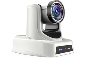 SMTAV NDI PTZ Camera,20x + 16x Zoom,Live Streaming Camera with HDMI,3G-SDI and IP Outputs,NDI HX 4.6,for Church,Conference,Teaching,Esports and More (20X, White)