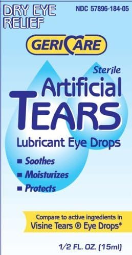 1 Bottle of Artificial lubricating Tears Dry redness Eye relief Drops Formula Long Lasting 0.5 fl oz bottle (15ml) bt OTC compares to active ingredients Visine visin vizine vissin visen by Visine AC