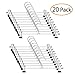 moopok 20 Pack Pants Hangers Skirt Hangers with Clips Metal Trouser Clip Hangers for Space Saving, Ultra Thin Rust Resistant Hangers for Skirts, Pants, Slacks, Jeans, and More