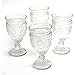 The Pioneer Woman Adeline Embossed 12-Ounce Footed Glass Goblets, Set of 4 (Clear)
