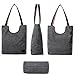 Hiigoo Simple Portable Bags Canvas Tote Bag Casual Shoulder Bag Bigger Handbag (Grey)