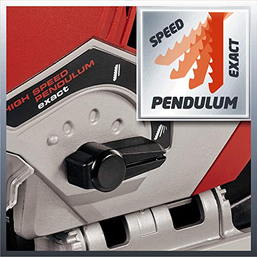 Einhell Stichsäge TE-JS 100 (750 W, max. 100 mm, 45° Schrägschnitt, Hubzahlregelung, 4-Stufen Pendelhub, Absaugadapter… – Bild 6