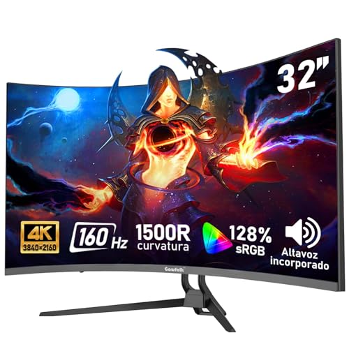 Schermo per PC Curva 32 Pollici 4K UHD 1500R, Monitor di Gioco 160Hz