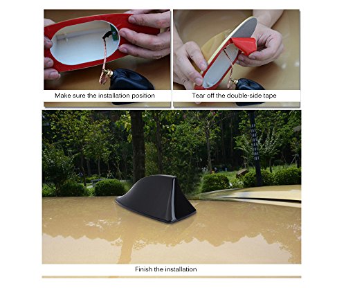 AUTOLOVER Universal Antenna Car with Blank Radio Shark Fin Antenna Shark Fin Shaped Radio Signal Decorative(Black)