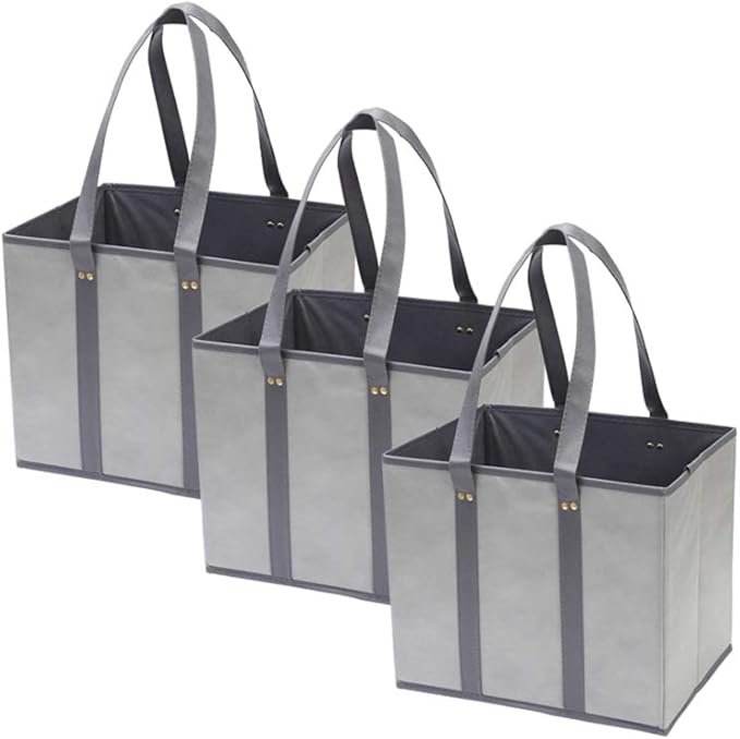 Reusable Grocery Shopping Box Bags Large, Premium Quality Heavy Duty Tote Bag Set with Extra