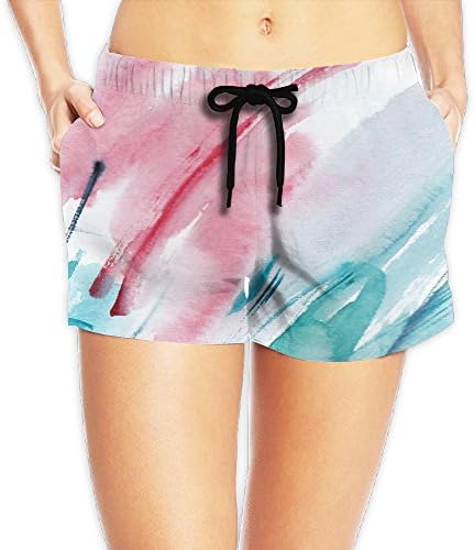 YUnMM Graffiti Color Ink Woman's Girl Breathable Beach Shorts