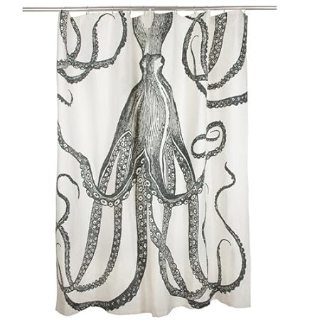Shower Curtain Octopus Nautical Thomas Paul Charcoal Amazon Co Uk