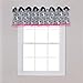Zahara Window Valance - Zebra Print Body, Solid Ties, Solid Border, Tie Top, Black, Pink and White, 53 in x 12 in