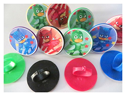 12 Pj Masks Rings cupcake toppers - birthday party favor pinata cake toys Catboy