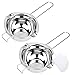 Tebery 2 Pack Stainless Steel Universal Double Boiler, Baking Tools, Melting Pot for Butter Chocolate Cheese Caramel Bonus 1 Plastic Scraper