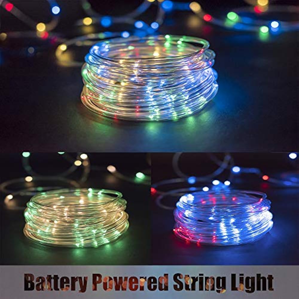 LED Rope Lights Battery Operated String Lights40Ft 120 LEDs 8 Modes Outdoor For eBay