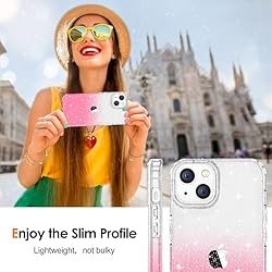 Hython Case for iPhone 15 Plus Case Glitter, Cute