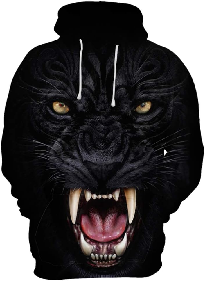 SLTX 3D Hoodies 3D Printed Sweatshirt Snow Lion Skull Hoodies Sweatshirt