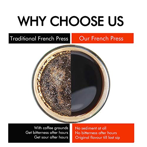i Cafilas The Original Portable French Press Stainless Steel Coffee Maker Premium Vacuum Insulated Travel Mug Hot & Cold Brew French Presses With Cleaning Brush For Father's Day Gift(12 oz) - Thumbnail 6